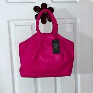 VINCE CAMUTO JORDY TOTE SATCHEL CROSSBODY BAG PINK LEATHER PURSE/NWT